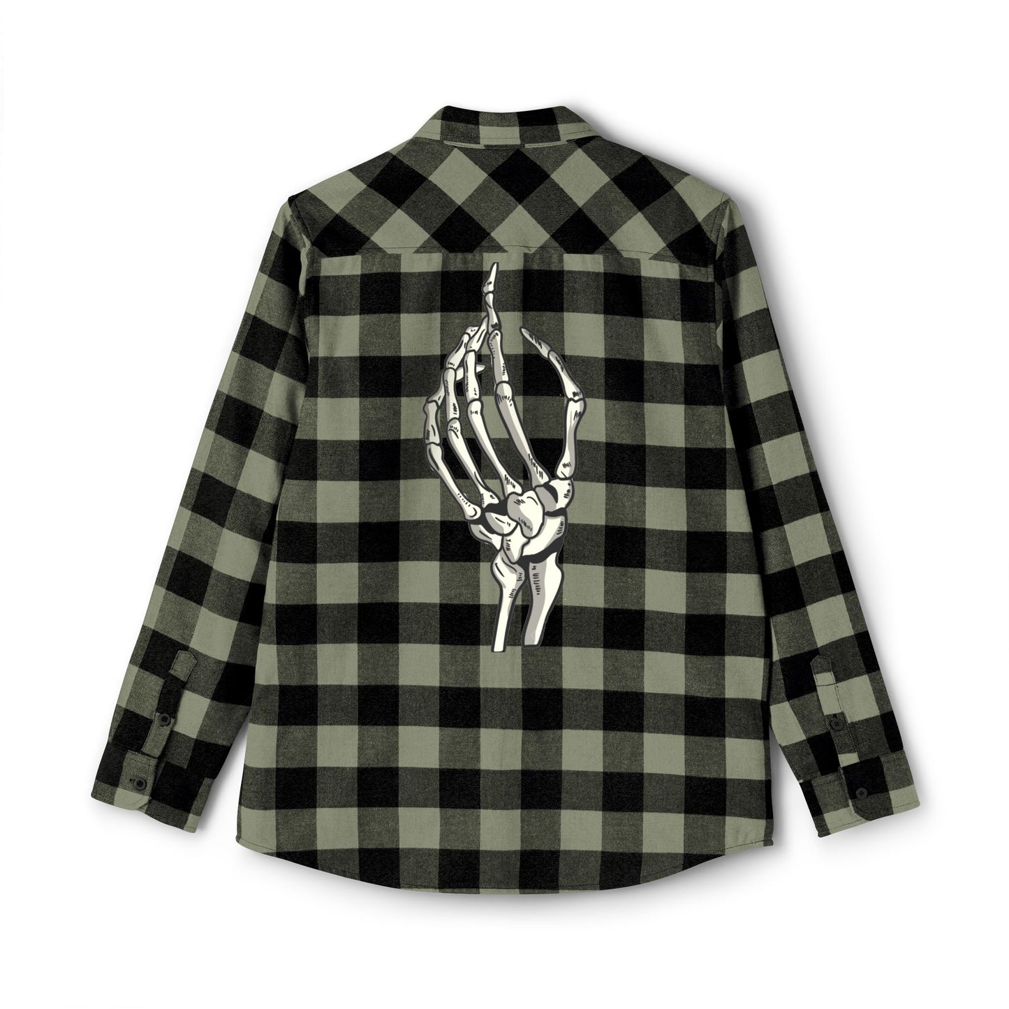 865Cardi Skeleton hand Flannel Shirt