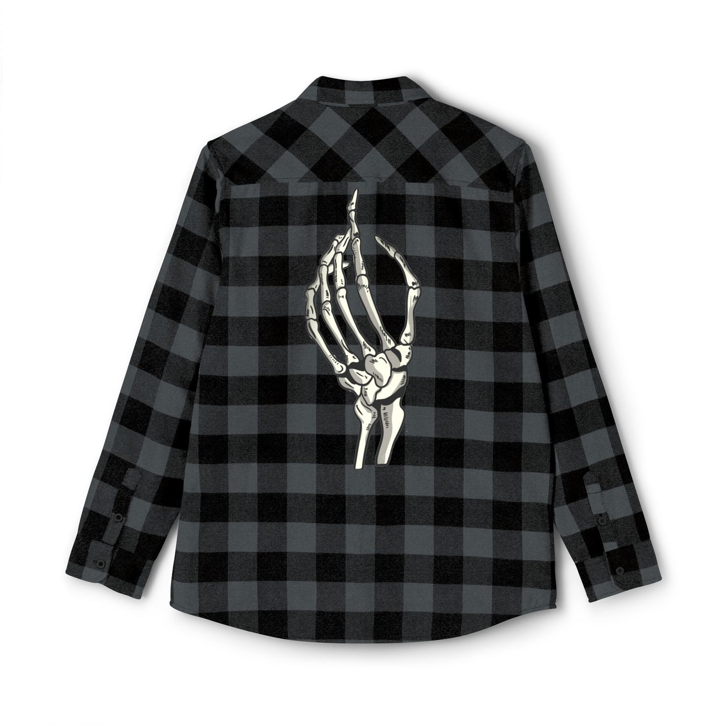 865Cardi Skeleton hand Flannel Shirt